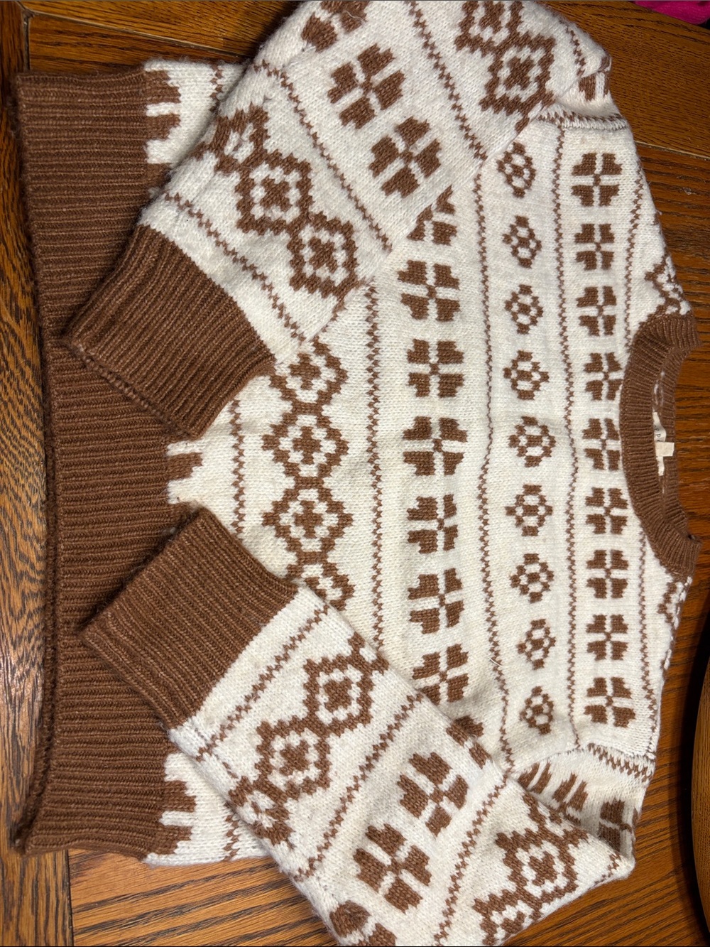 Copper Key Cream & Brown Fair Isle Kids Sweater